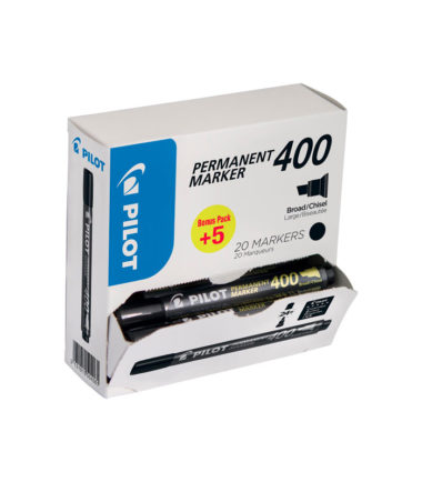 Marqueur permanent 400, boîte de 15 + 5 pièces Noir – PILOT