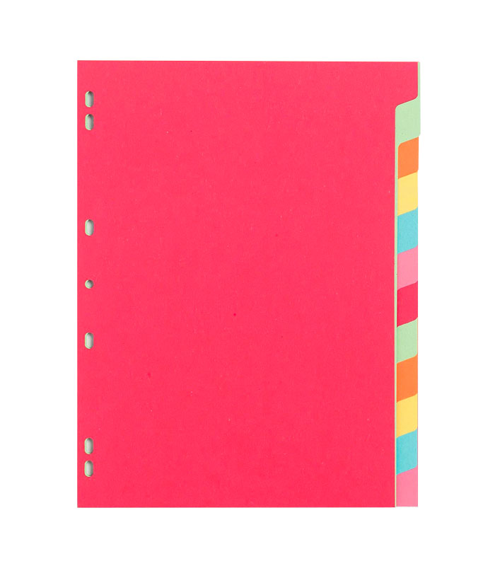 Intercalaires carton, 12 onglets, perforation 7 trous, couleurs assorties – Class’ex
