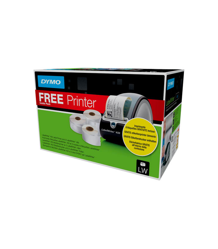 Dymo système de lettrage LabelWriter 450 + 3 rouleaux d’étiquettes