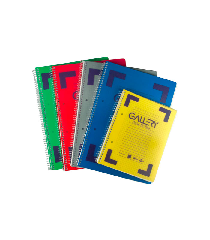 Cahier à reliure spirale A5, quadrillé 5 mm, 160 pages – GALLERY