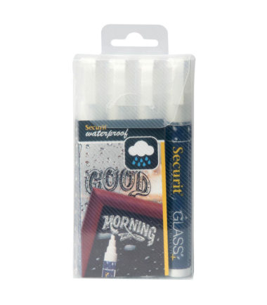 Securit Waterproof marqueur à la craie moyen blanc (4 pc.)