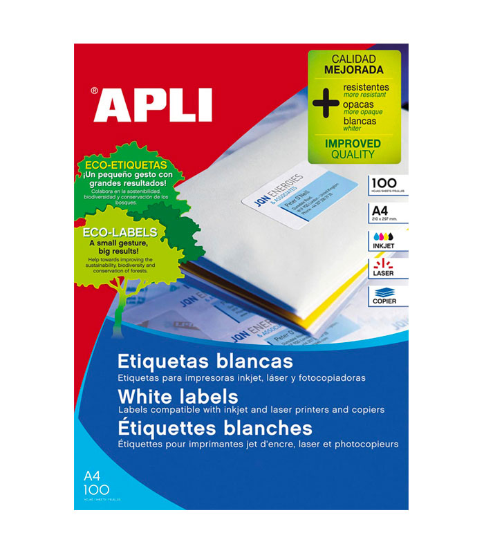 Etiquettes blanches 70 x 37 mm (2.400 pc.) – Apli