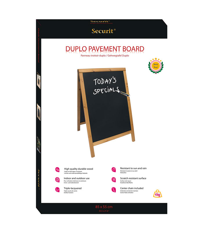 Securit panneau de trottoir Duplo, teak (55 x 85 cm)