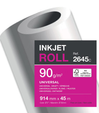 Papier plotter 914 mm x 45 m, 90 g  - Clairefontaine - boîte de 6 rouleaux