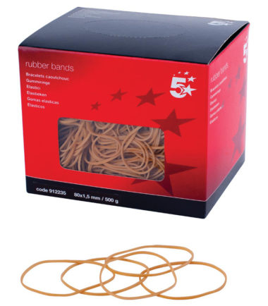 Elastiques 1,5 mm x 80 mm, boîte de 500 g