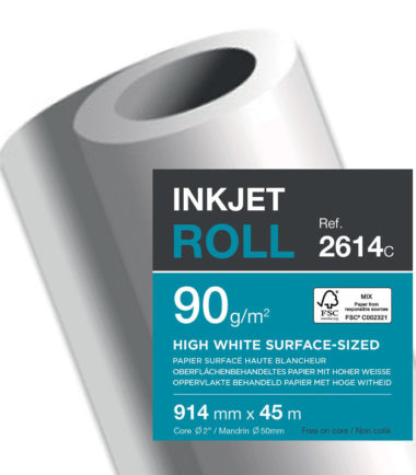 Papier plotter ft 914 mm x 45 m, 90 g, brillant - Clairefontaine - boîte de 6 rouleaux