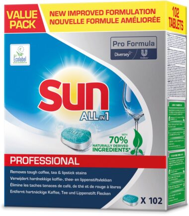 Tablettes pour lave-vaisselle All In 1, paquet de 102 pièces - SUN