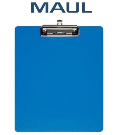Plaque à pince Maulflexx, pour format A4, bleue.