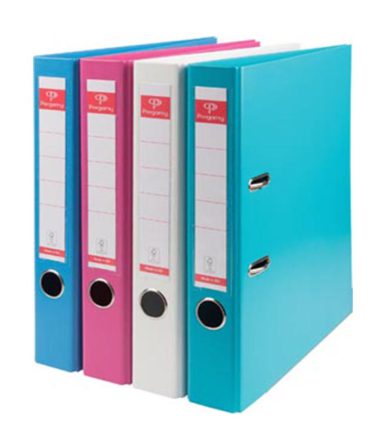 Classeur à levier - pour format A4 - dos de 5 cm - PP entièrement - couleurs assorties