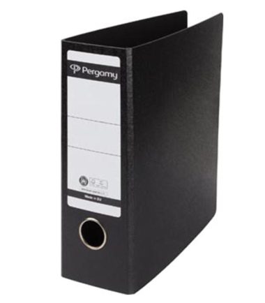 Pergamy classeur, pour format A5 portrait, dos de 8 cm, noir