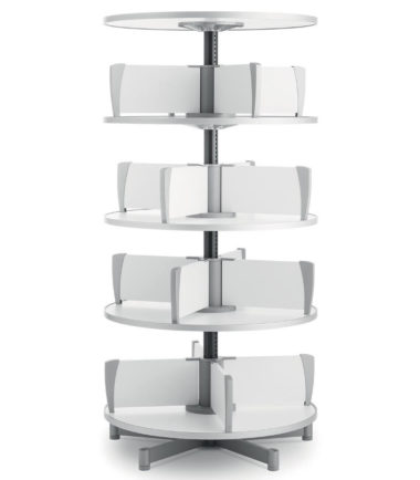 Colonne rotative, 4 étages, hauteur 159 cm, jusqu'à 96 classeurs, blanc - MOLL
