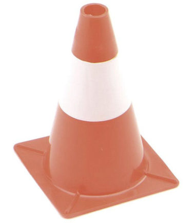 Cône de signalisation, hauteur 30 cm, rouge/blanc