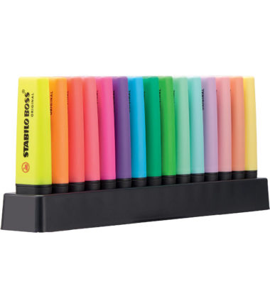 Stabilo Boss Original surligneur, desk-set de 15 pièces en couleurs assorties