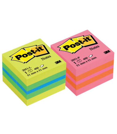 Post-it Notes, ft 51 x 51 mm, assortiment de couleurs lime