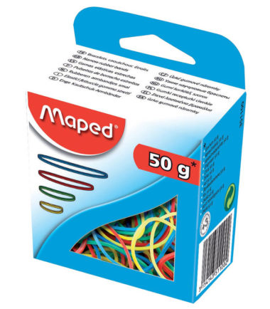 Elastiques de couleurs - boîte de 50 g - MAPED