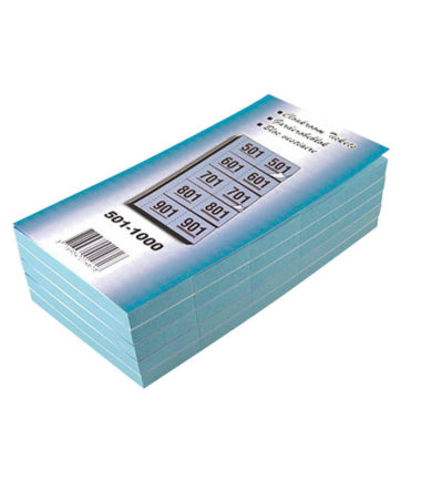 Tickets pour vestiaire numéros de 501 à 1.000