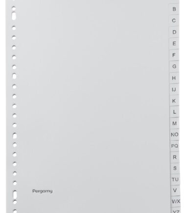 Intercalaires, ft A4, perforation 23 trous, PP gris, A-Z