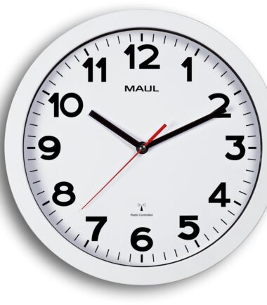 Horloge murale MAUL Step Ø 30 x 5 cm RC, blanc