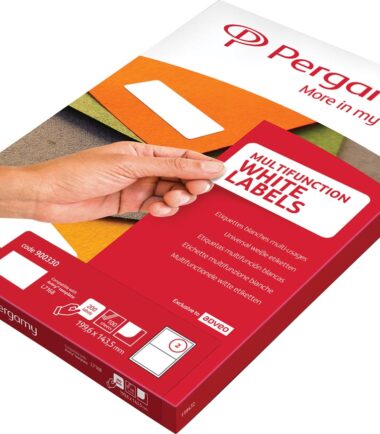 Etiquettes blanches, ft 38,1 x 21,2, coins arrondis, paquet de 6500 étiquettes