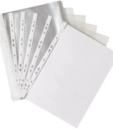 Pochette perforée 11 trous, lisse, 50 microns, paquet de 100 pièces