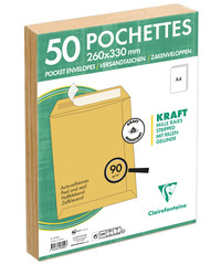 Pochette Adhéclair 260x330 Kraft - Mille raies - 90g