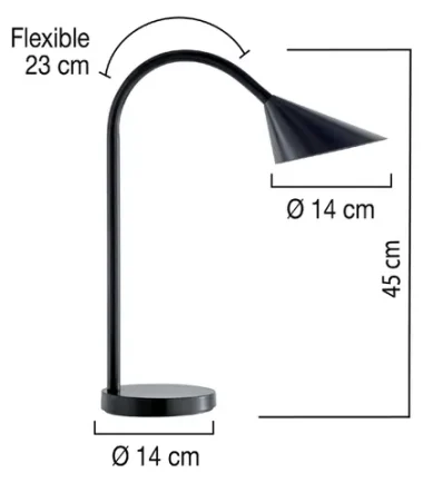 Lampe de bureau UNILUX - LED - coloris noir - modèle SOL - 2 pièces
