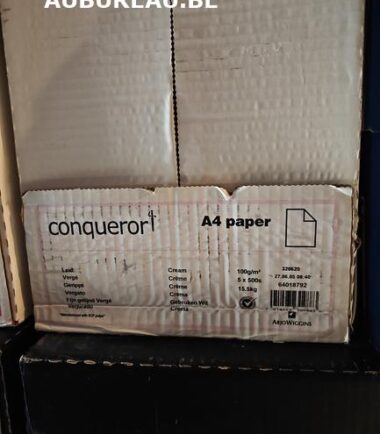 Boite 2500 feuilles A4 CONQUEROR VERGE crème