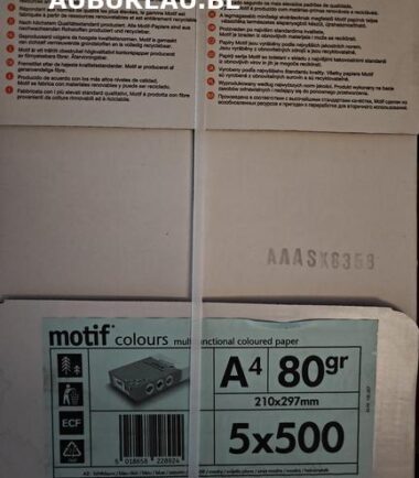 Boite 5 rames de 500 feuilles 80gr A4 coloris bleu