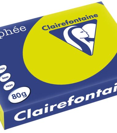 Rame de 500 feuilles A4 Clairefontaine Trophée 80 gr - réf. 2975 coloris vert fluo