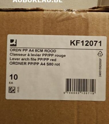 Bte de 10 classeurs à levier réf. KF12071 coloris rouge