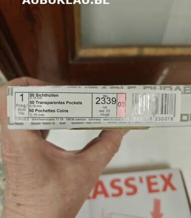 Bte de 50 pochettes coin Durable réf. 2339 coloris rouge