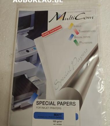Pochette de 10 feuille papier photo Multicom 120gr/m2