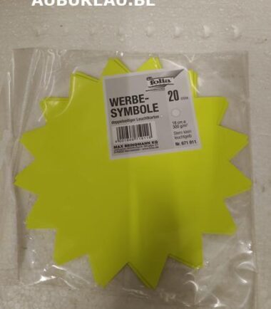 Pochette de 20 étoiles fluo jaune