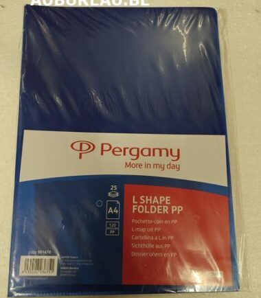 Pqt de 25 pochette coin ftA4, PP de 120 microns, coloris bleu réf. 901670