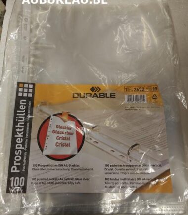 100 pochettes transparentes DIN A4 vertical.
Cristal. Ouverte en haut. Perforation universelle. Propre aux documents.