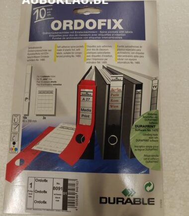 Paquet de dos de classeur autocollant Ordofix