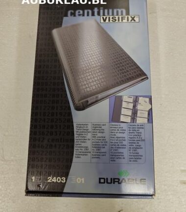 Classeur à anneau pour cartes de visite dans un design mode.
Avec répertoire A à Z et pochettes pour 200 cartes de visite.
Jeu d’extension no 2387, 10 pochettes transparentes pour cartes de visite.