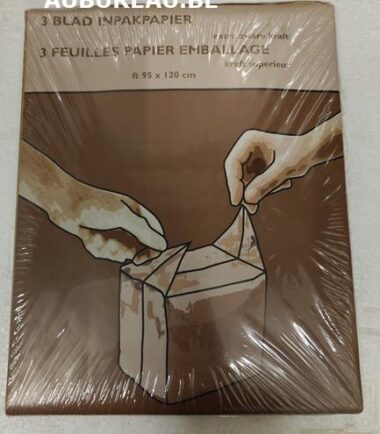 Pqt de 3 feuilles de papier kraft d'emballage