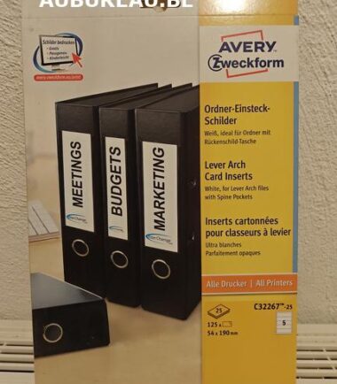 Pochette de 125 étiquettes AVERY pour classeur dos large