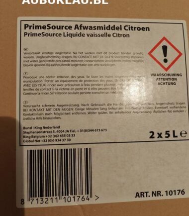 PrimeSource liquide vaisselle Citroen - 2 x 5 litres