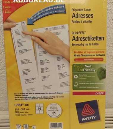 Bte de 100 feuilles A4 d'étiquettes 99,1 x 38,1 mm réf. L7163