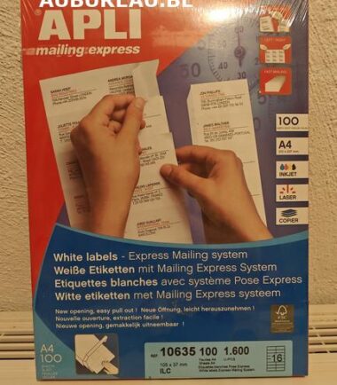 Bte de 100 feuilles A4 d'étiquettes 105 x 37 mm réf. 10635