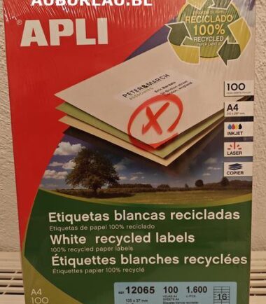 Bte de 100 feuilles A4 d'étiquettes 105 x 37 mm réf. 12965
