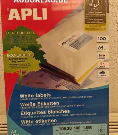 Bte de 100 feuilles A4 d'étiquettes 105 x 57 mm réf. 10638