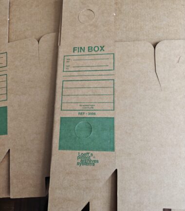 Boîte à archives Loeff's Patent pour les relevés de banque