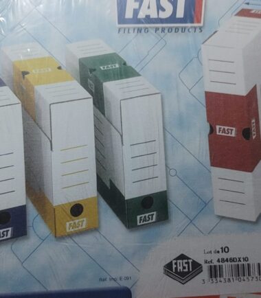 Pqt de 10 boîtes à archives FAST - coloris rouge