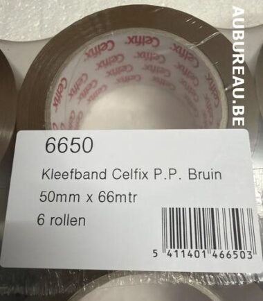 Kleefband Celfix P.P. Bruin-Pqt de 6 rouleaux adhésifs brun ref 6650