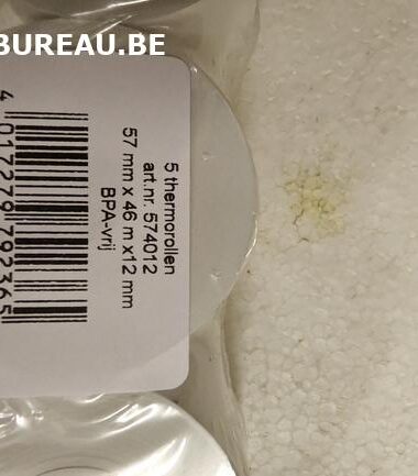 BOBINE THERMIQUE, FT 57 MM, DIAMÈTRE +-55 MM, MANDRIN 12 MM, LONGUEUR 46M
Référence: 574012 en pqt de 5