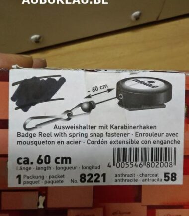 Enrouleur avec mousqueton en acier Durable réf 8221 coloris anthracite