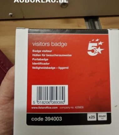 Boîte de 25 badges 60 x 90 mm réf 394003